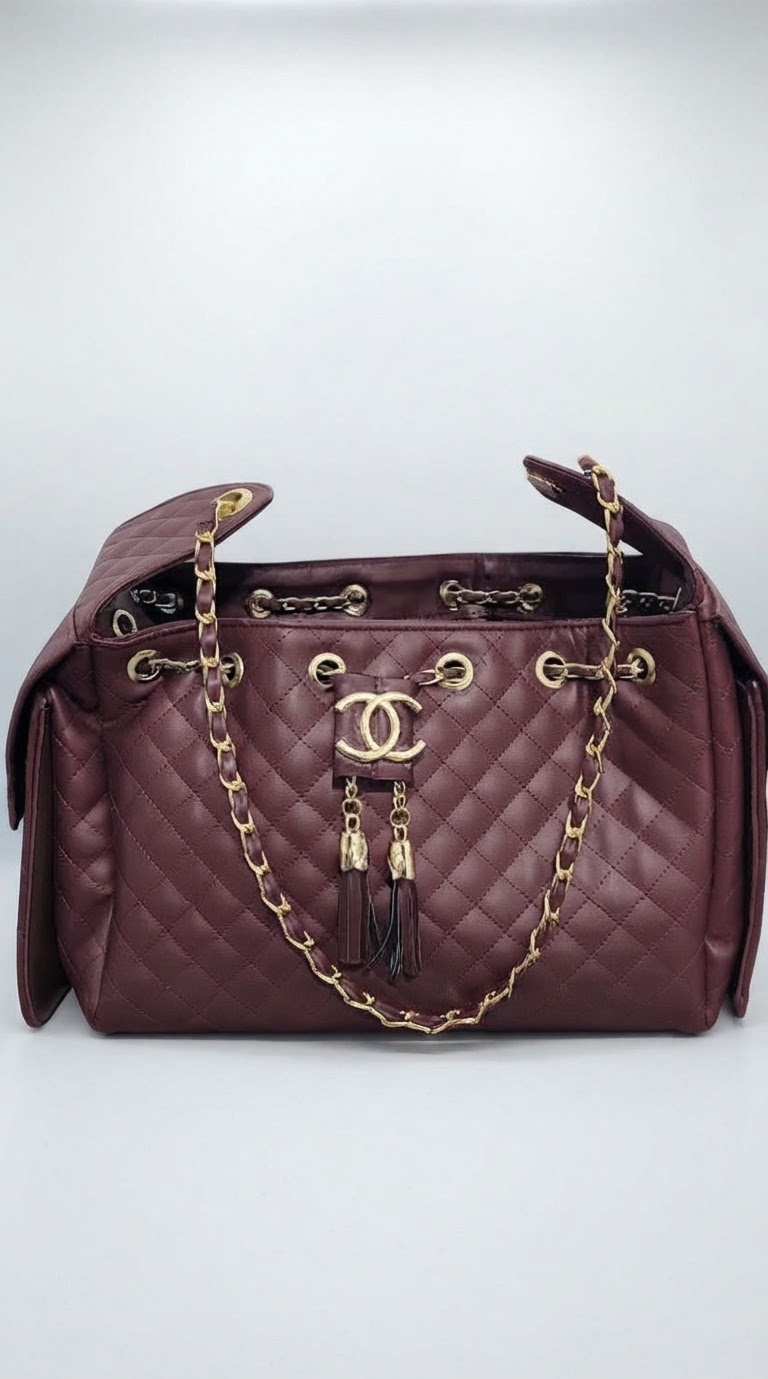 Burgnendy Channel bag