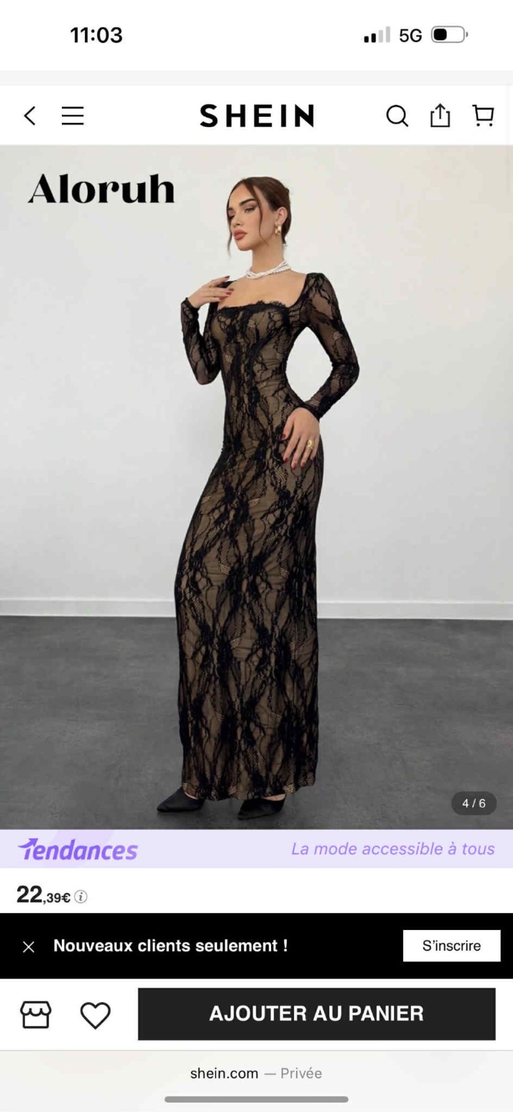 Robe dentelle shein