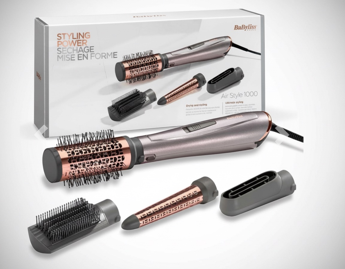 BROSSE SOUFFLANTE BABYLISS AIR STYLE AS136E AVEC ACCESSOIRES - GRIS