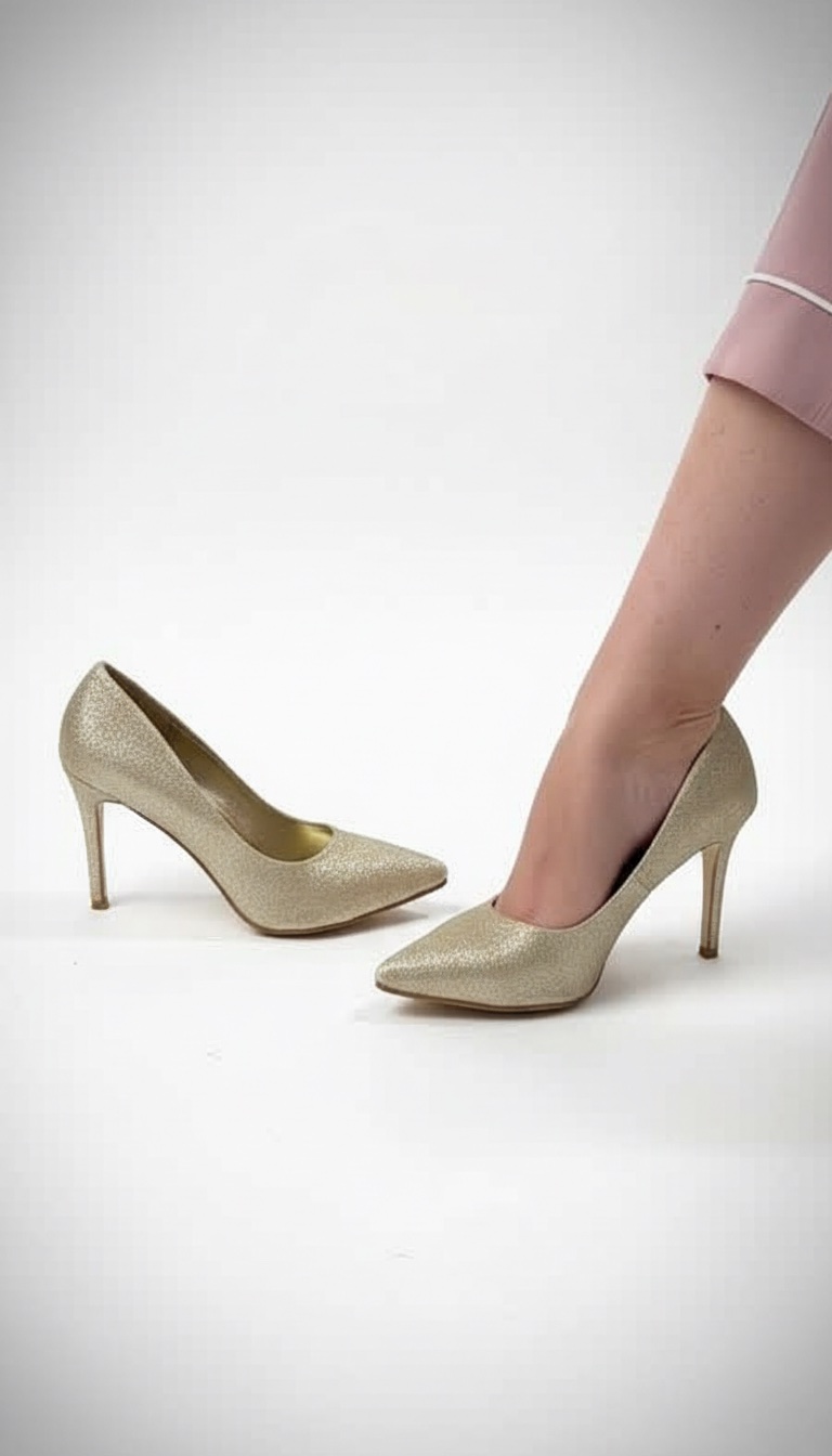 Escarpin en doré