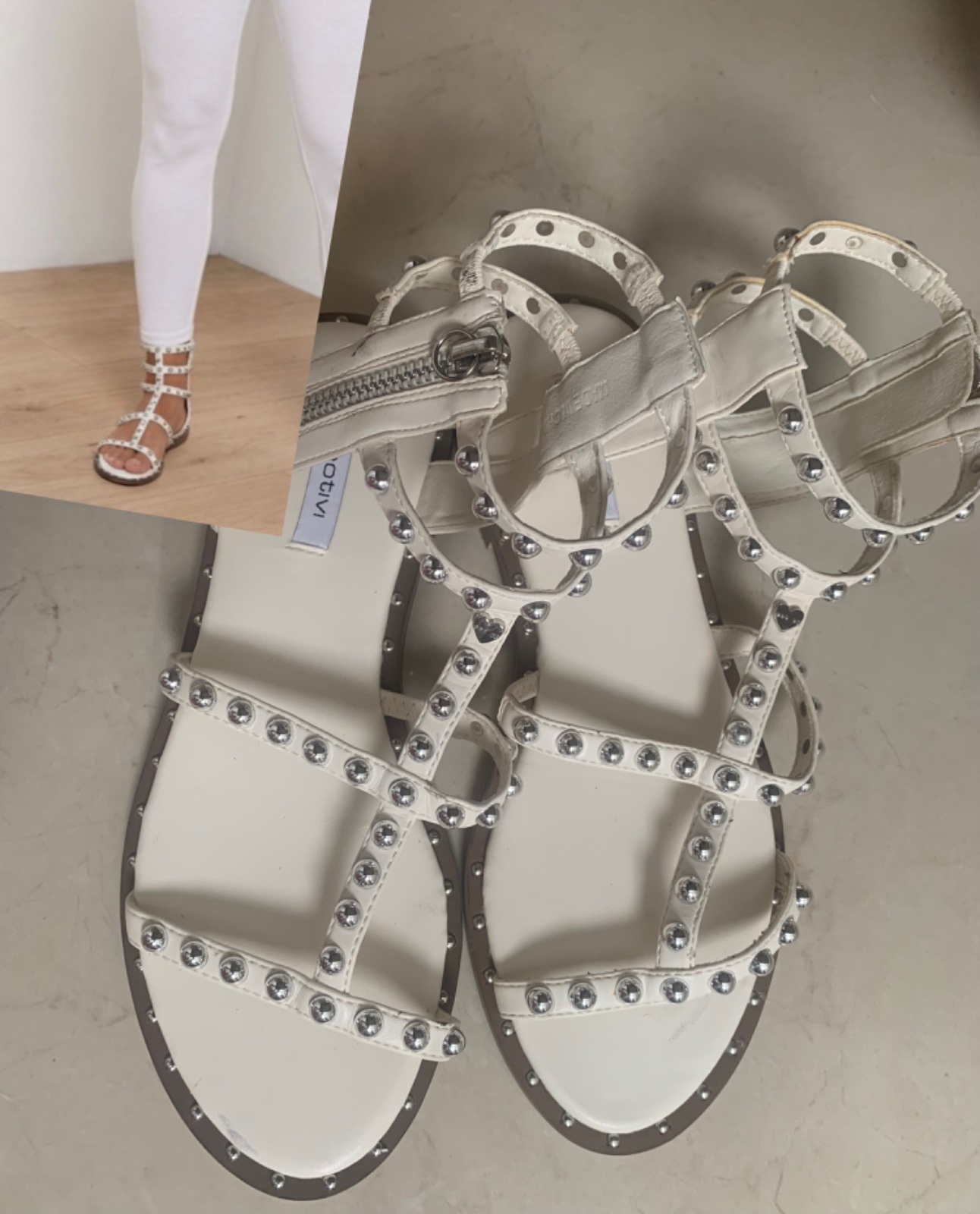 Sandales blanche Motiv à clous -Très bon état