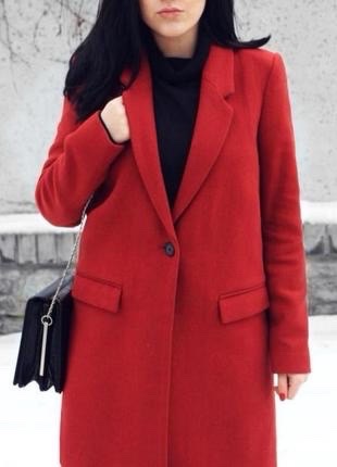 Manteaurouge brique zara 
