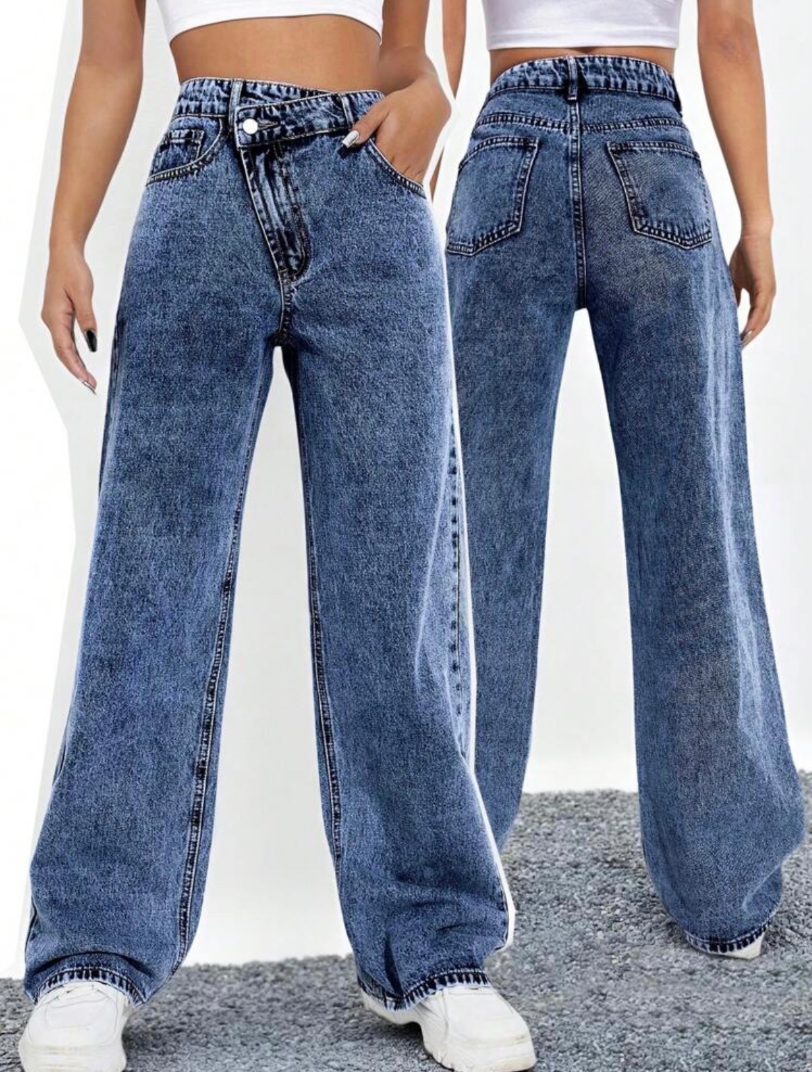 Jeans asymetrique femme