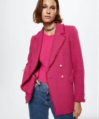 Blazer veste mango rose