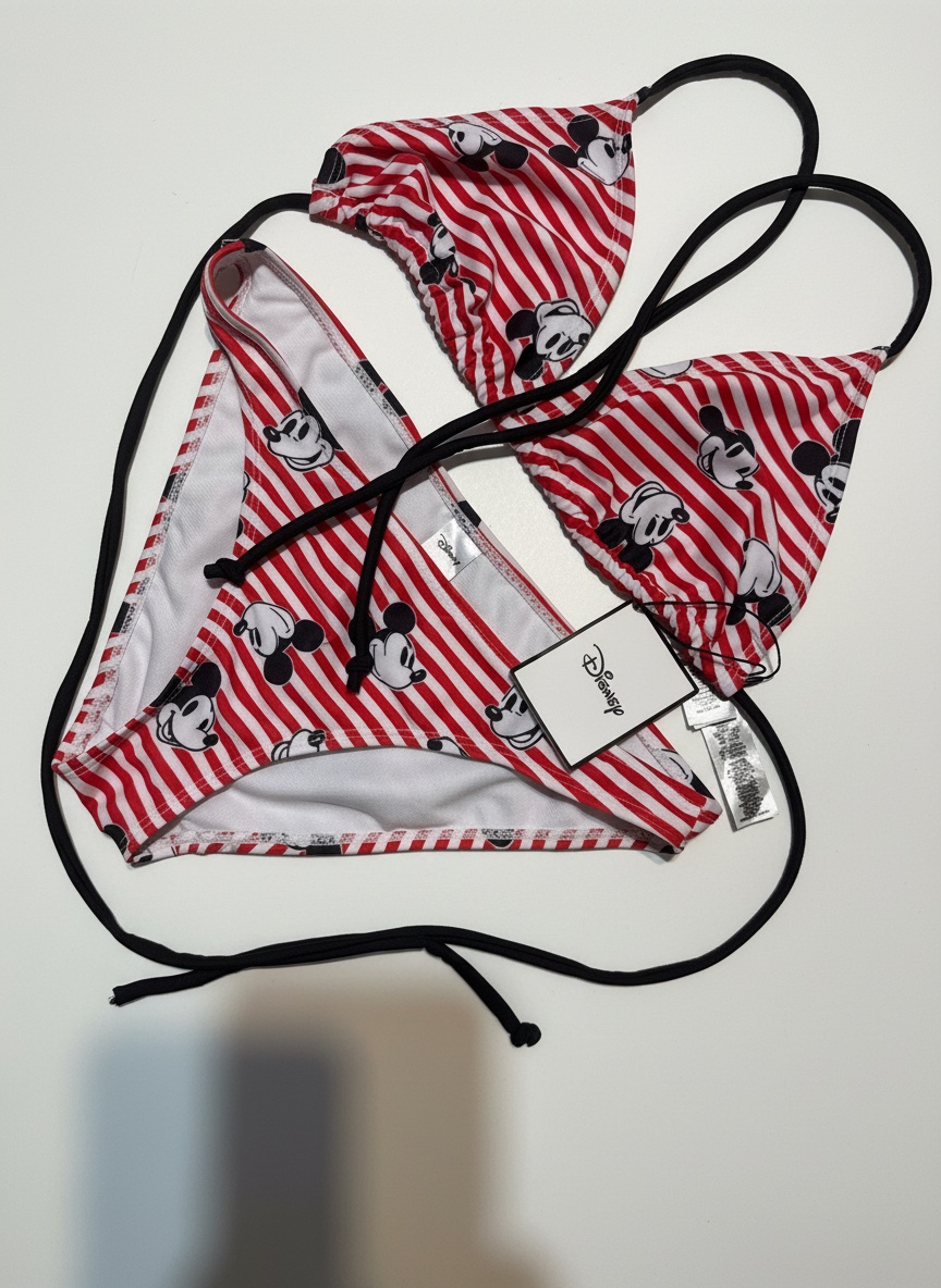 Maillot Disney blanc et rouge avec mickey en vedette