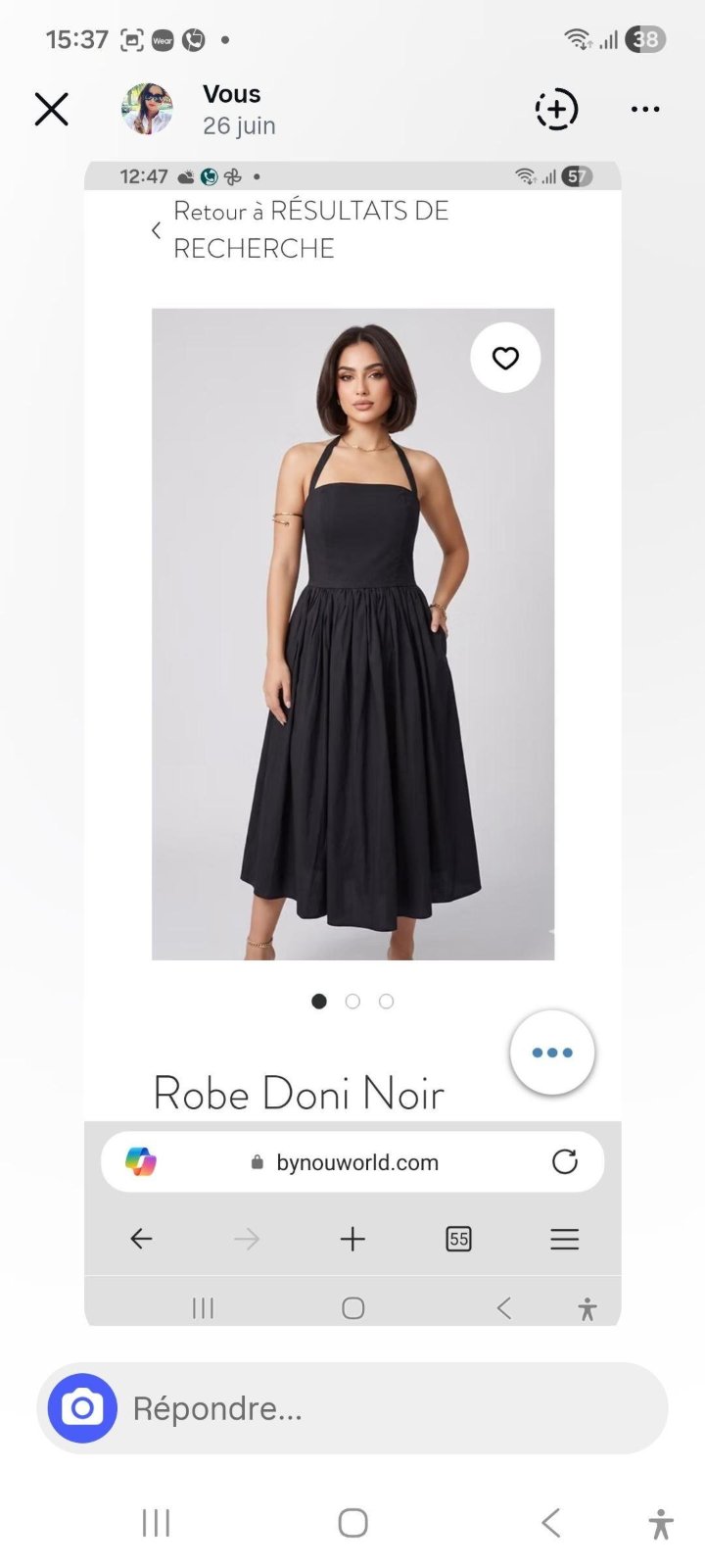 Robe noire jamais portée taille M 