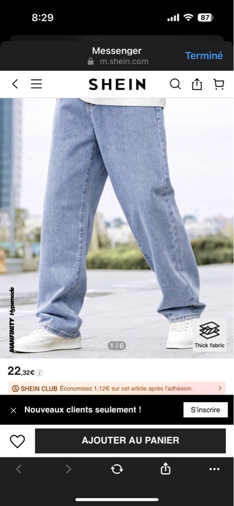 Pantalon jean shein oversized