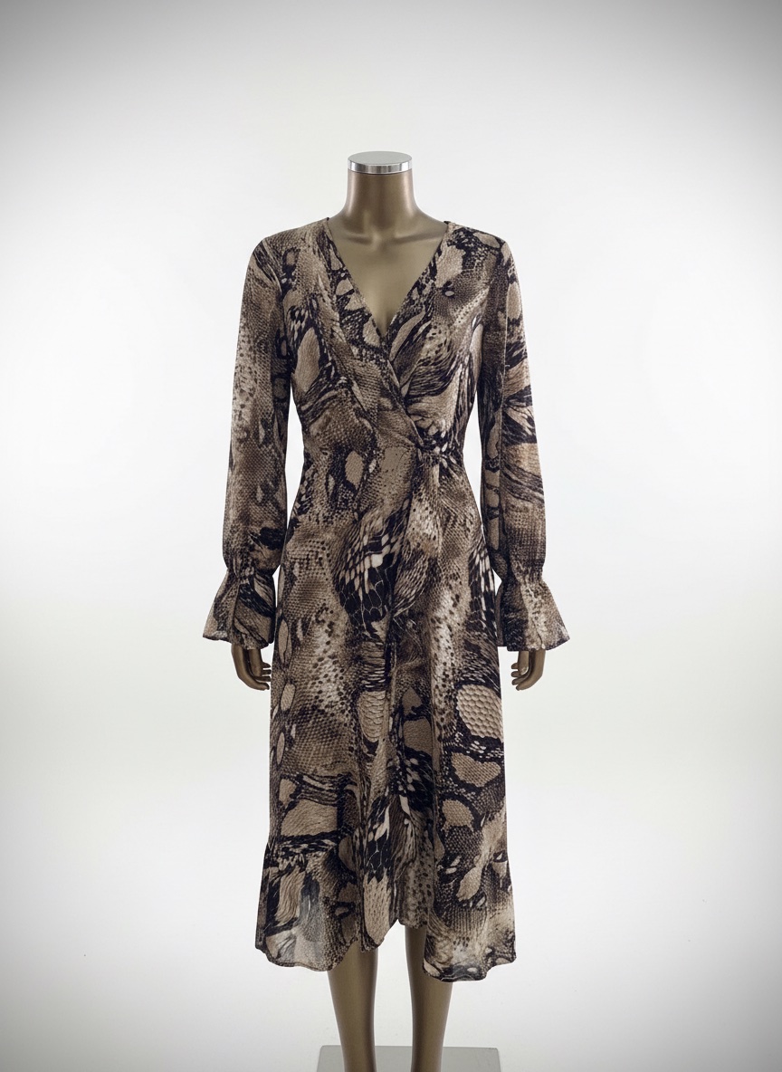 Robe effet cache-cœur – Imprimé Serpent