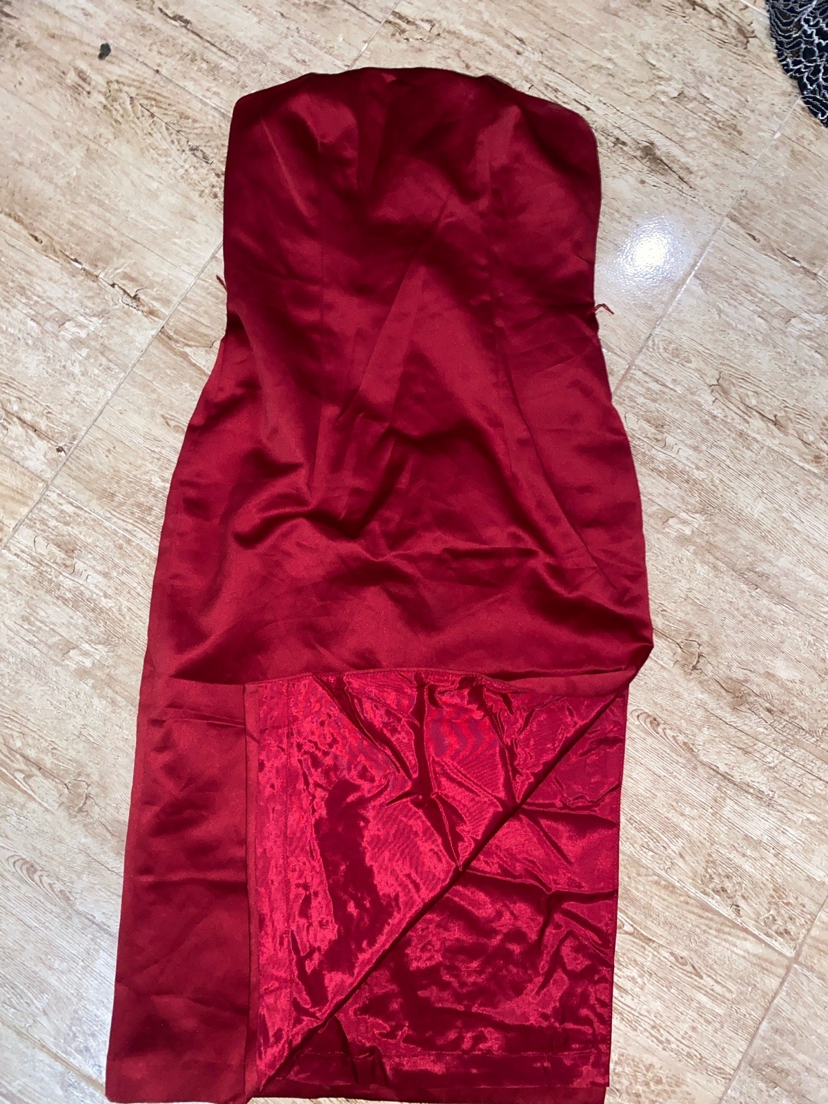 Strapless red dress 