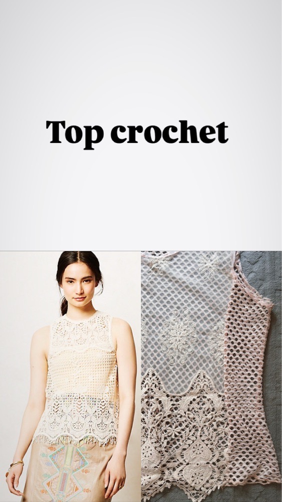 Top crochet et tulle