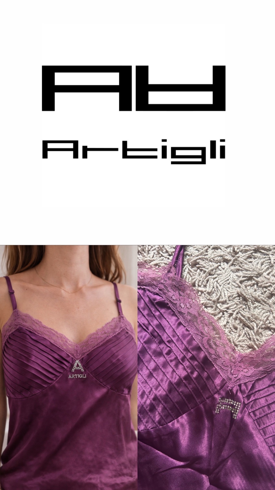 Top en satin et dentelle Artigli