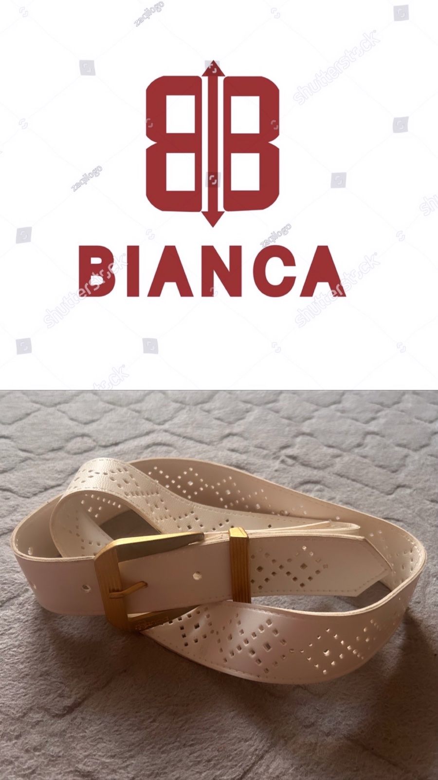 Ceinture Cuir blanc b Bianca