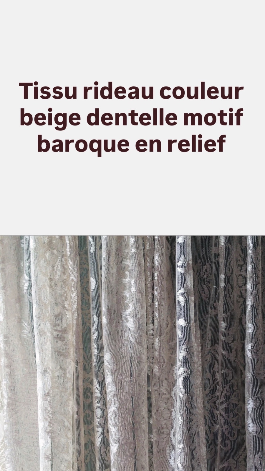 Tissu rideau neuf importé tendance Motif baroque