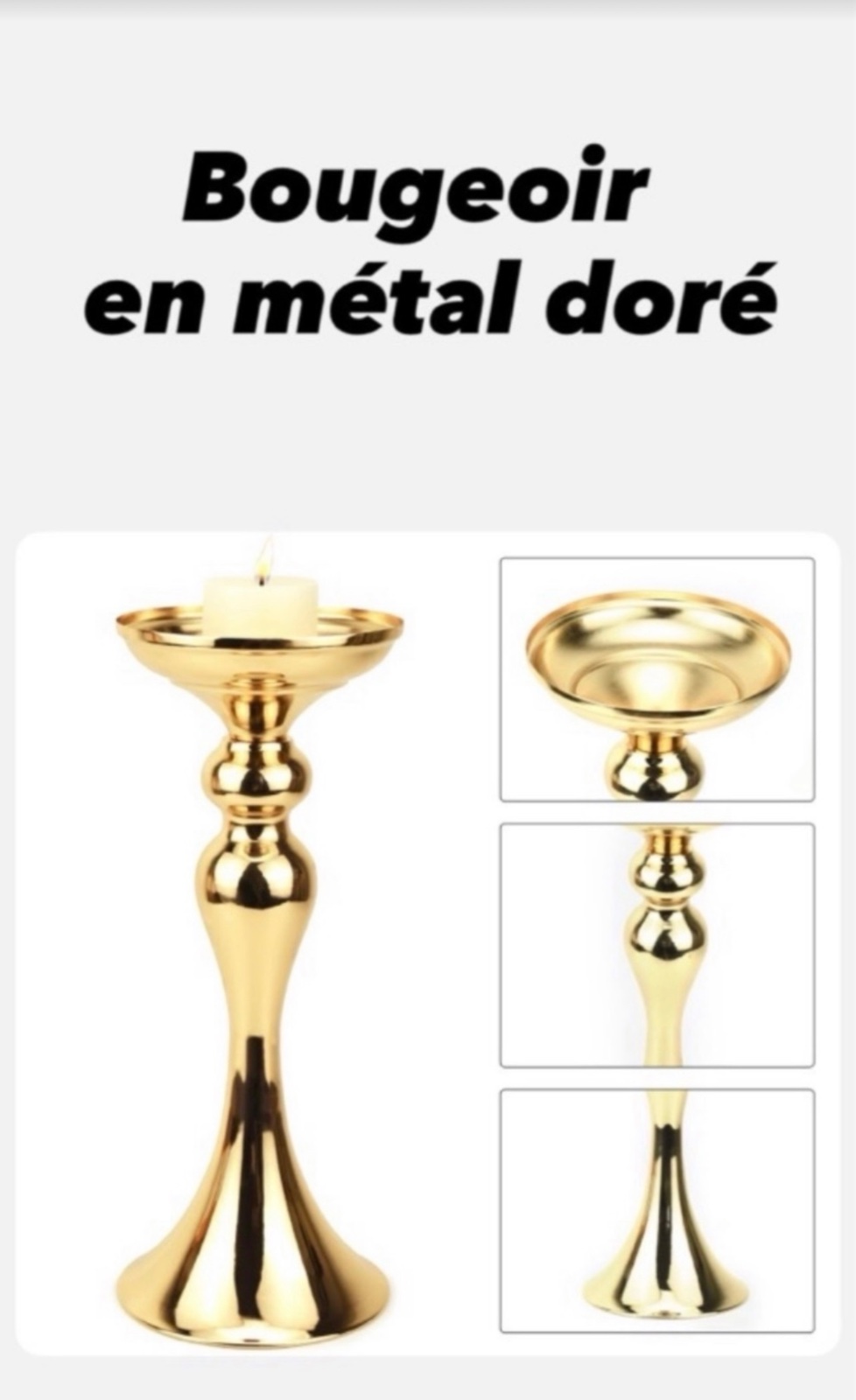 2 bougeoirs en doré