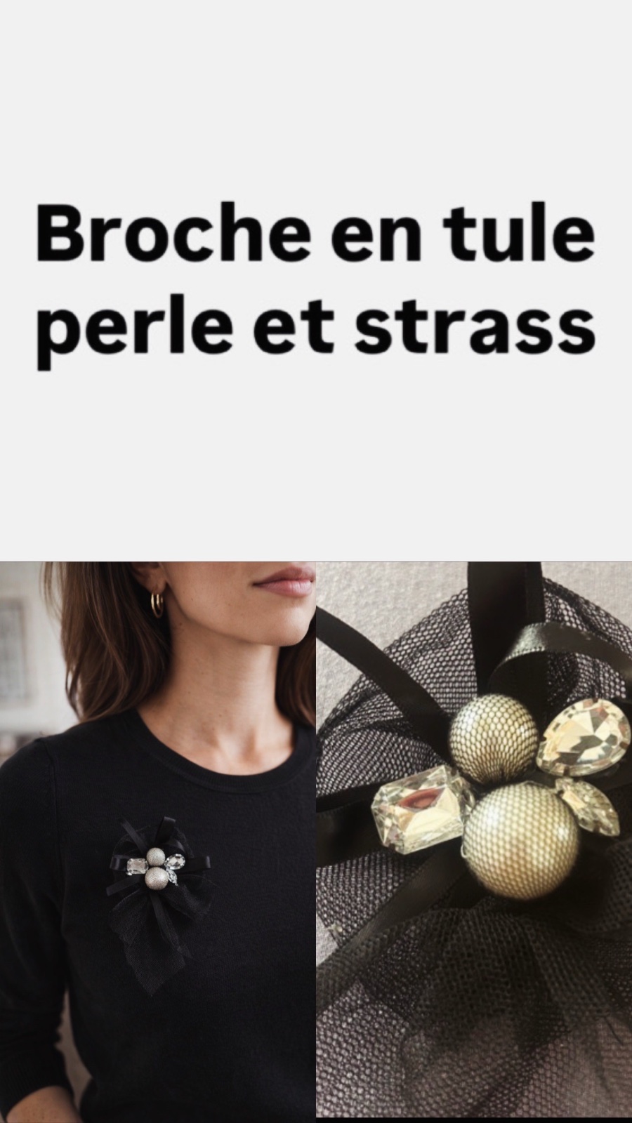 Broche en tule et perle trop stylé
