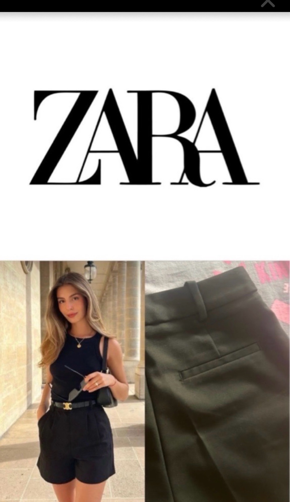 Short Zara noir