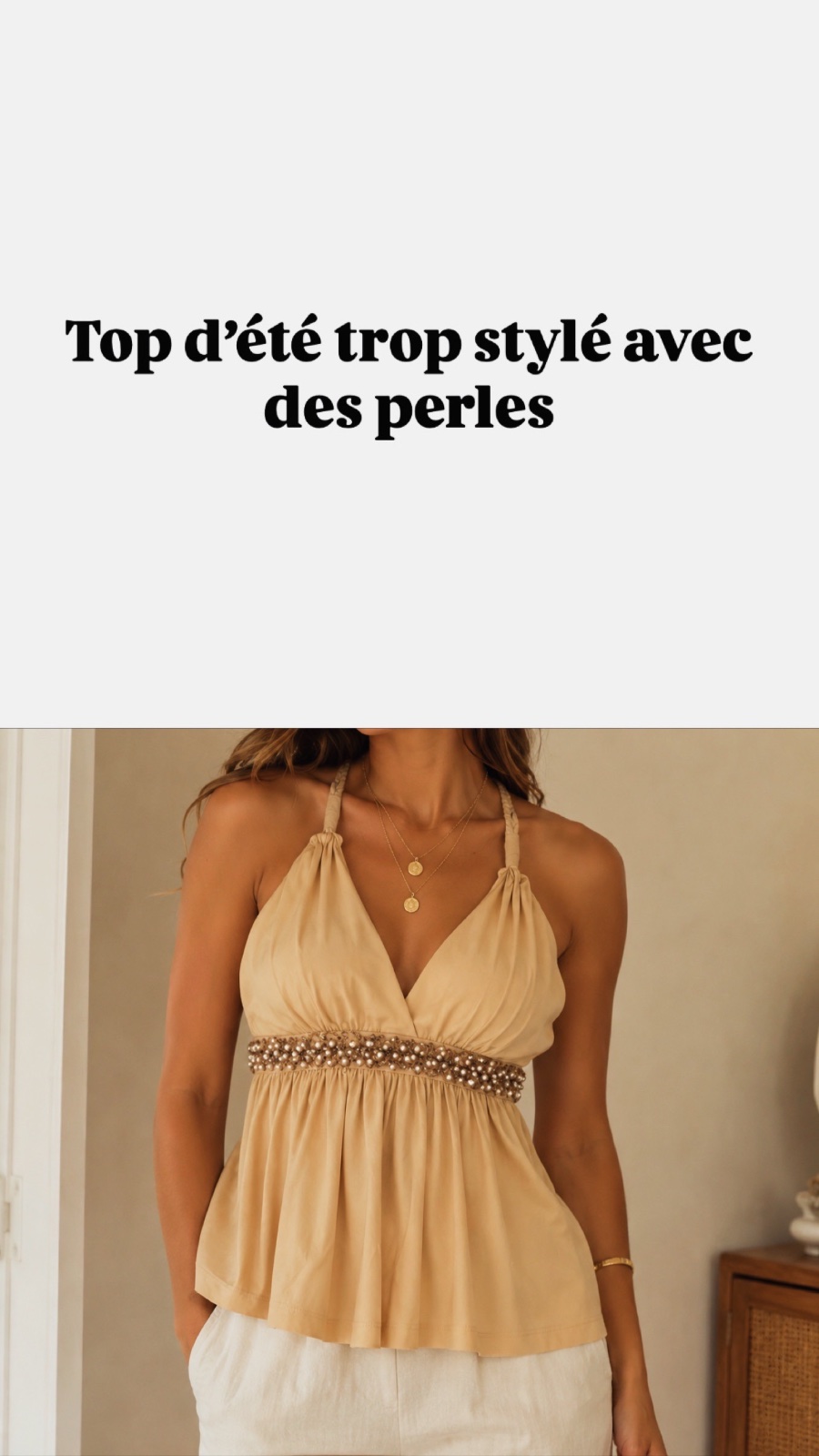 Top avec perle 