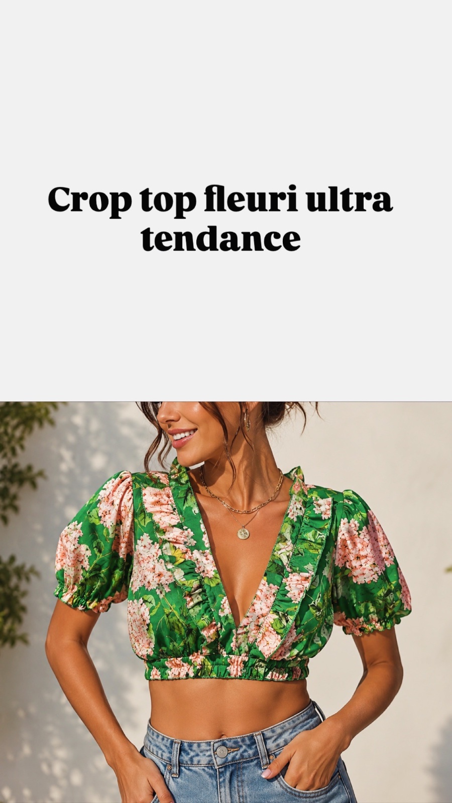Crop top fleuri ultra tendance