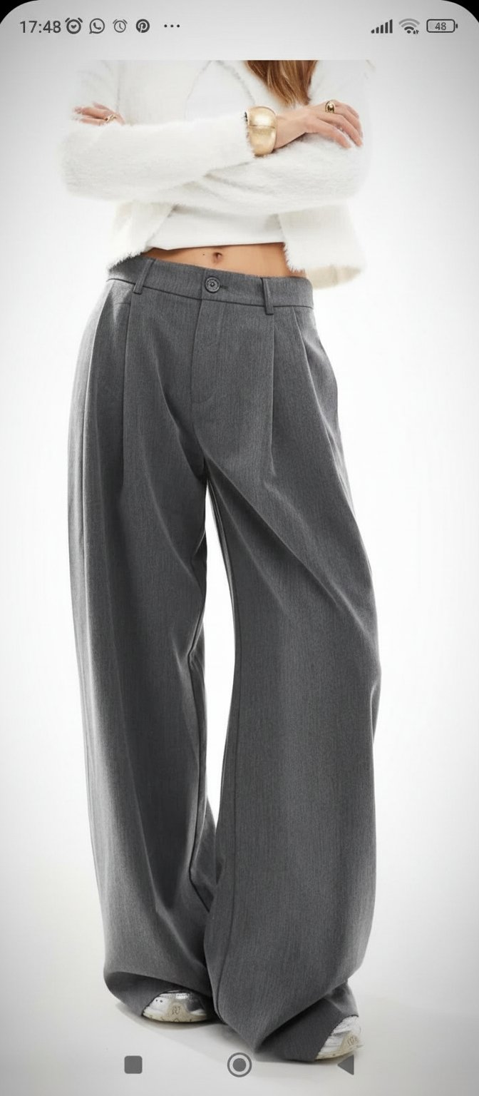 Pantalon posé gris neuf long stradivarius 