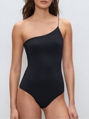 Bodysuit black one shoulder