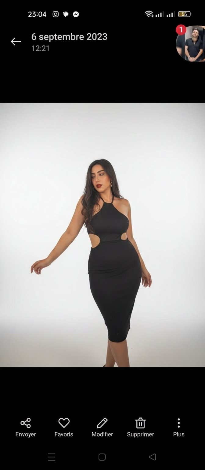 Robe noir ajusté dos nu 