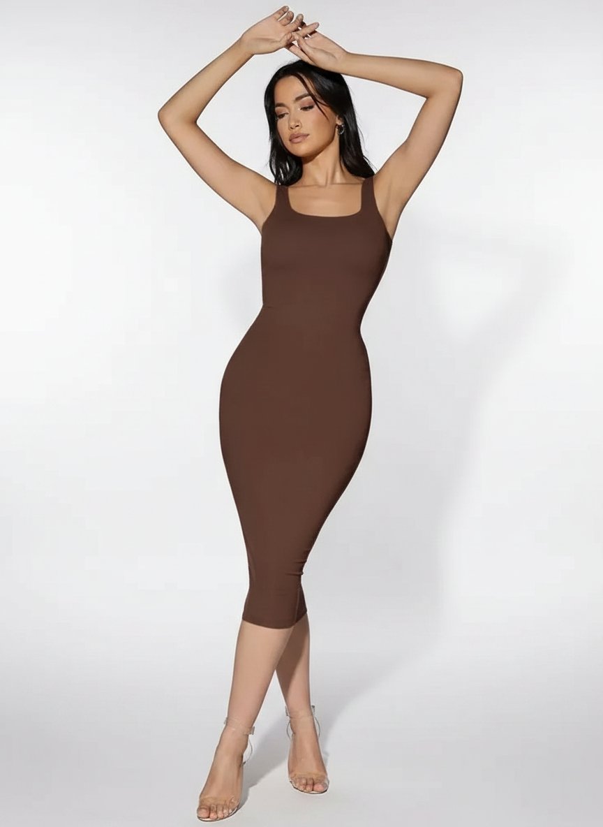 Robe marron shein