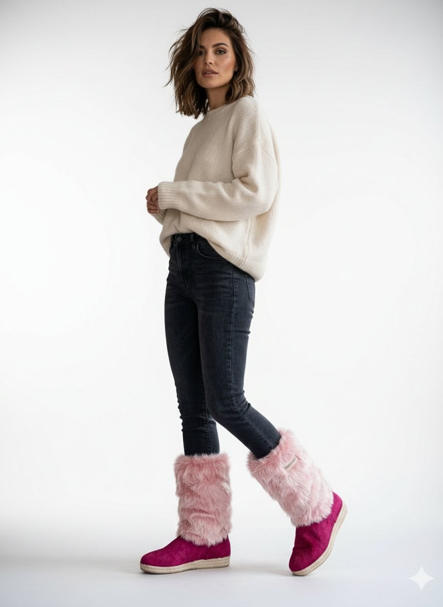 Botte rose fushia fourrure marque diavolezza