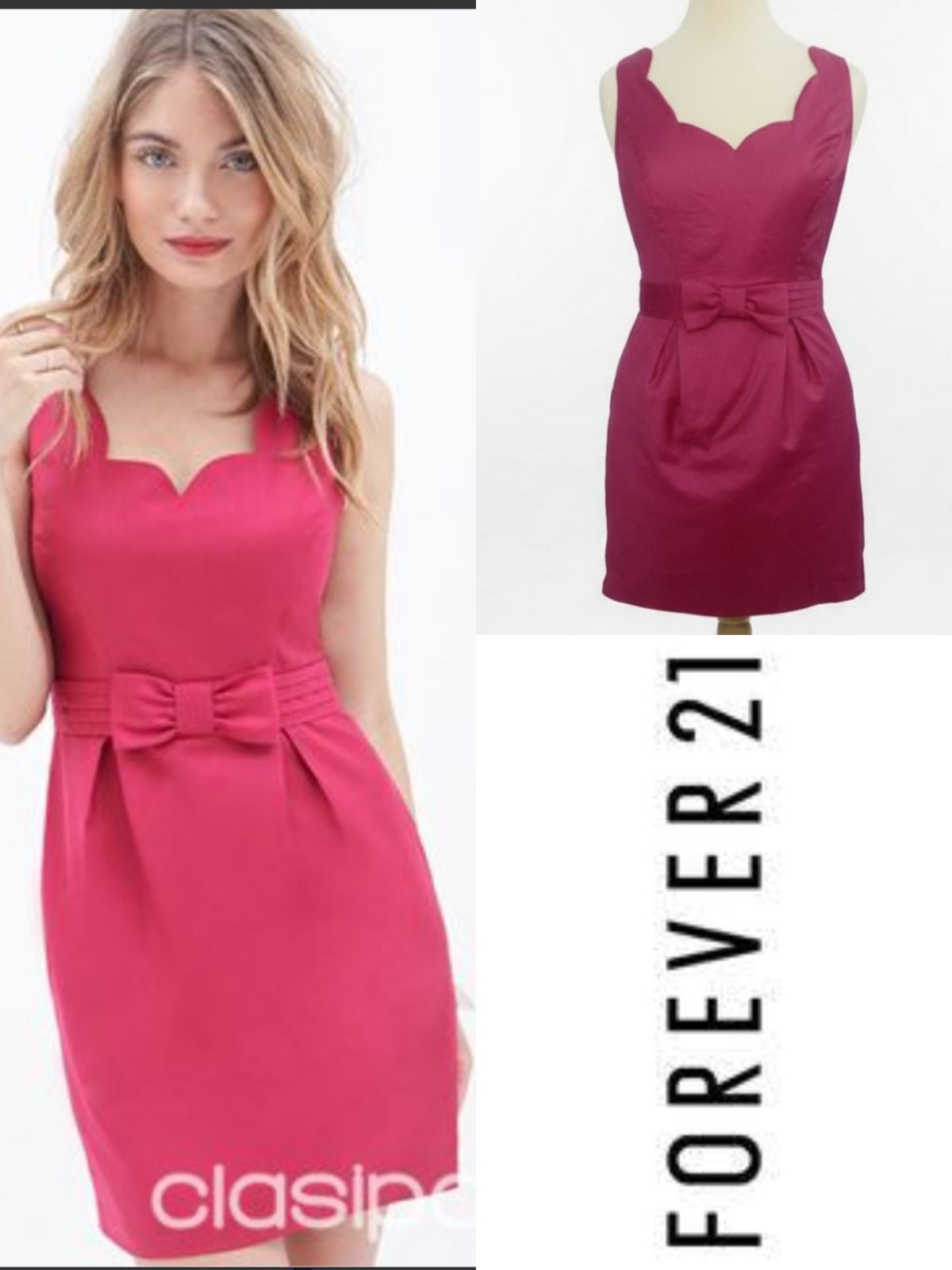 Robe droite rose fushia 