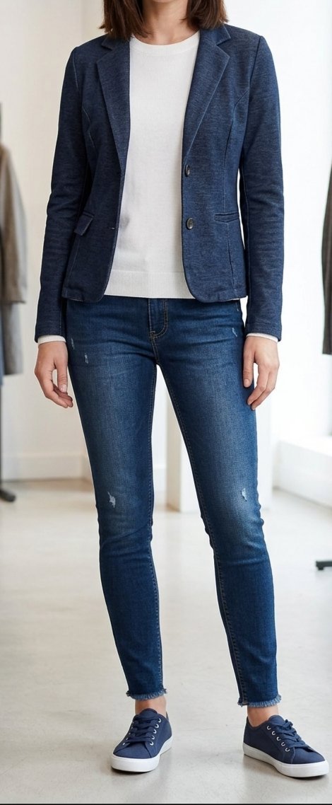 Lot un pantalon et une veste bleu marine 