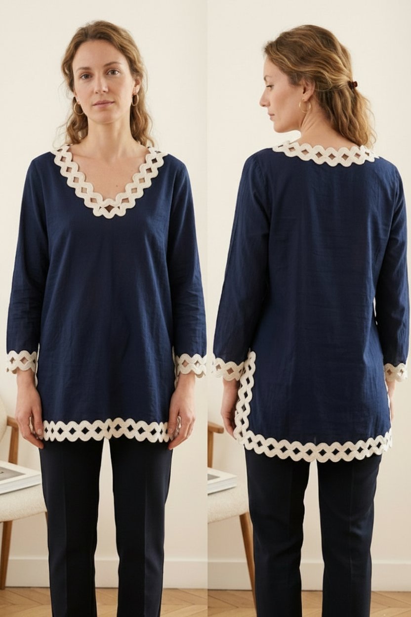 Chemise bleue marine 