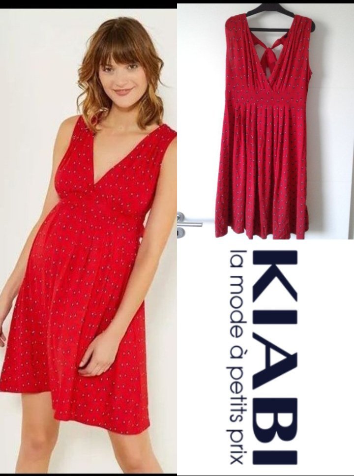 Robe grossesse rouge marque Kiabi 