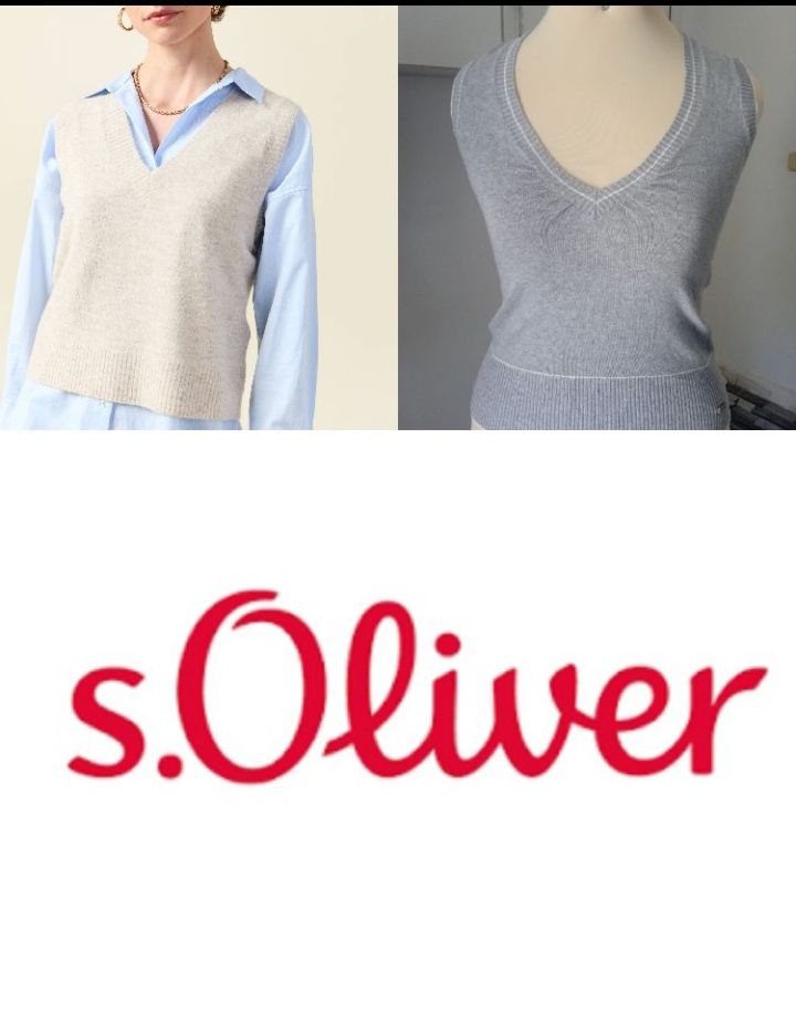 Pull sans manches gris marque s.Oliver