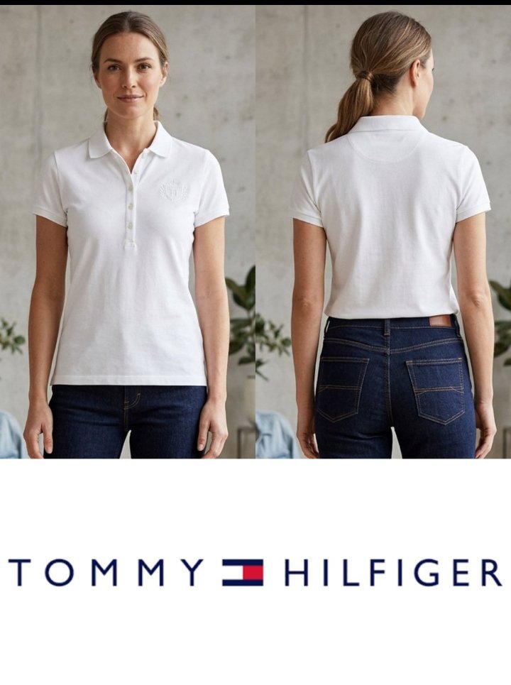 Polo blanc marque Tommy Hilfiger 