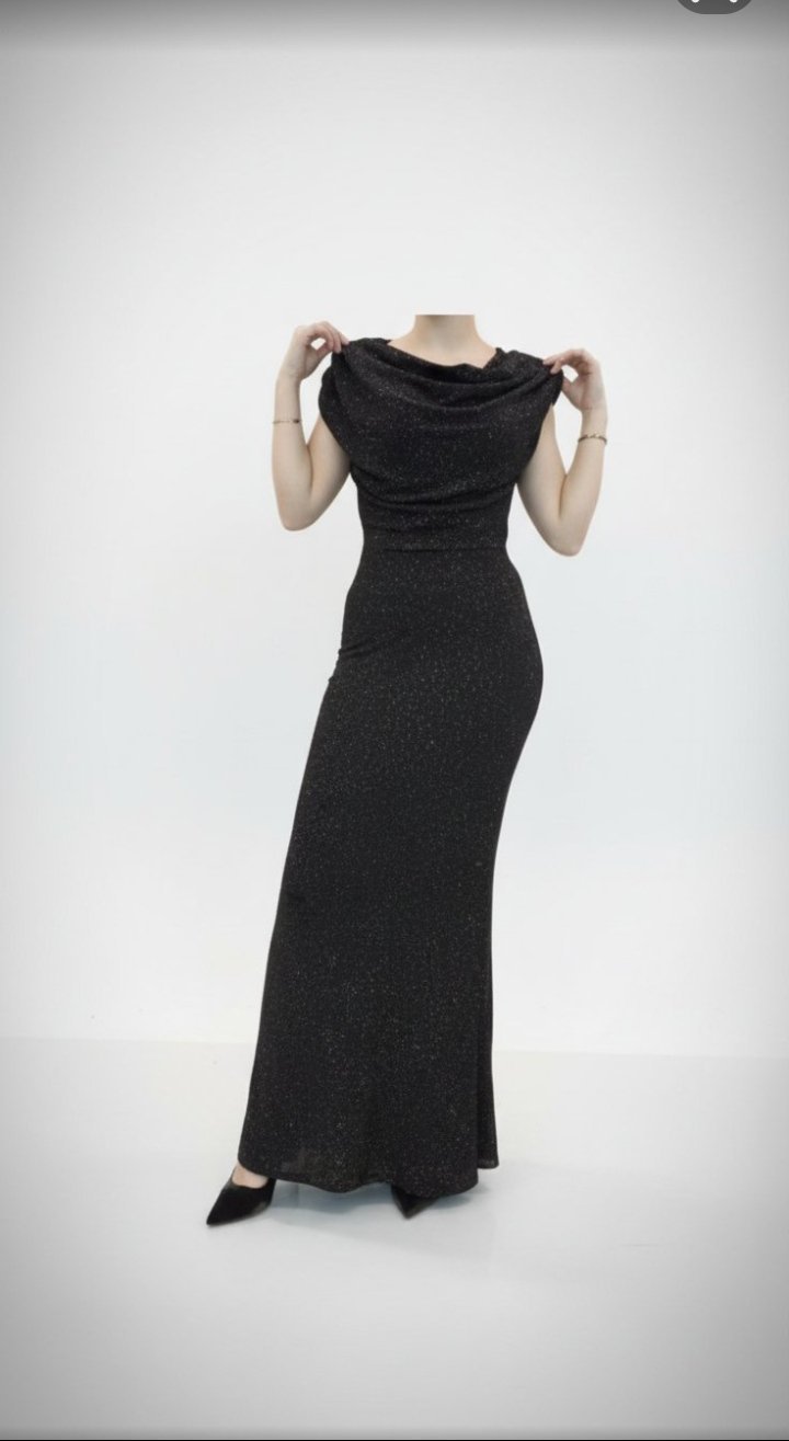 Robe longue noire pailleté