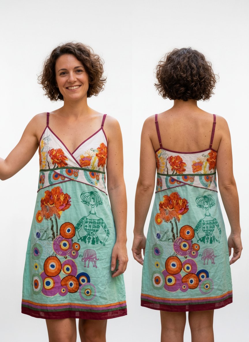 Robe fleurie bretelle mi-longue 