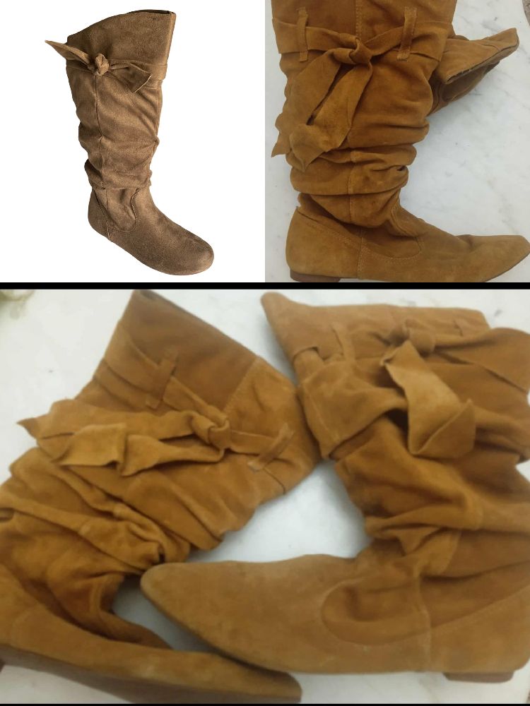 Des bottes en faux daim Camel 
