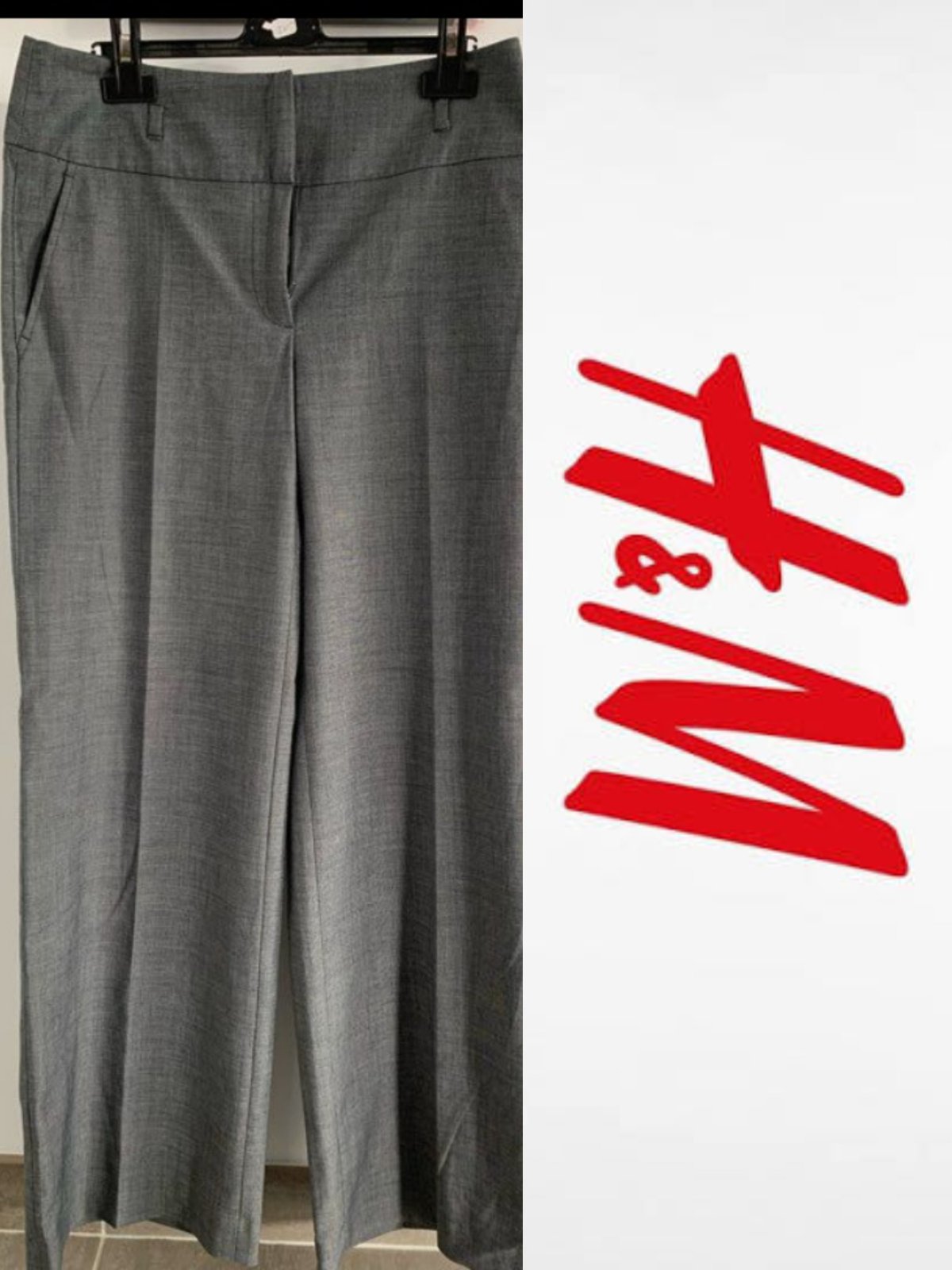 Pantalon large gris H&M
