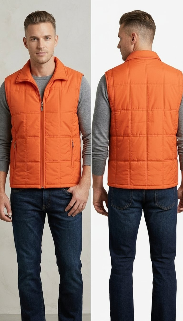 Doudoune homme orangé