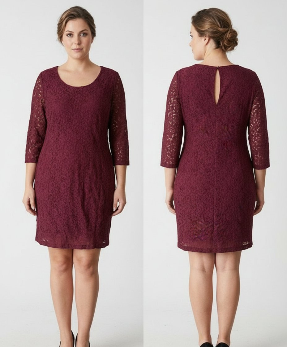 Robe dentelle rouge bordeaux 