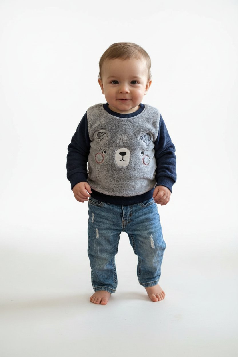 Pull ours 🐻 polaire et un jean bleu 