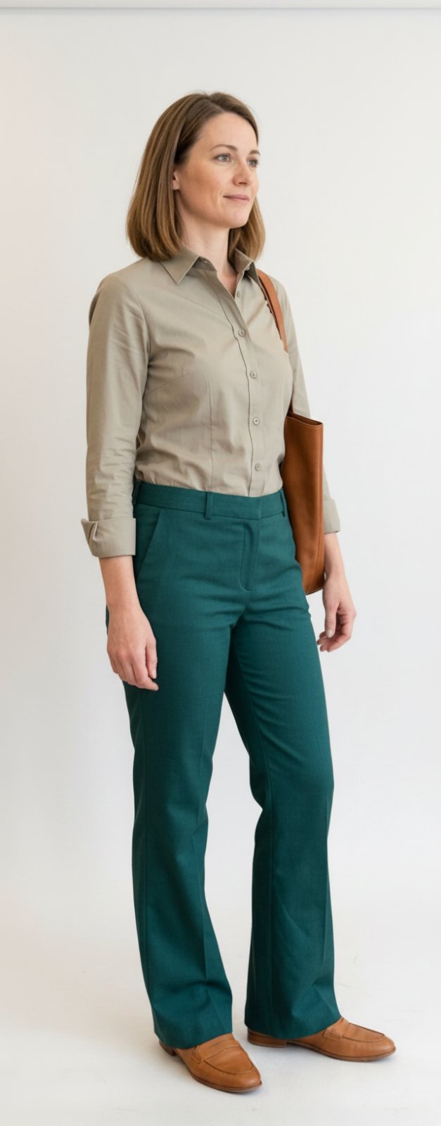 Un pantalon vert foncé 