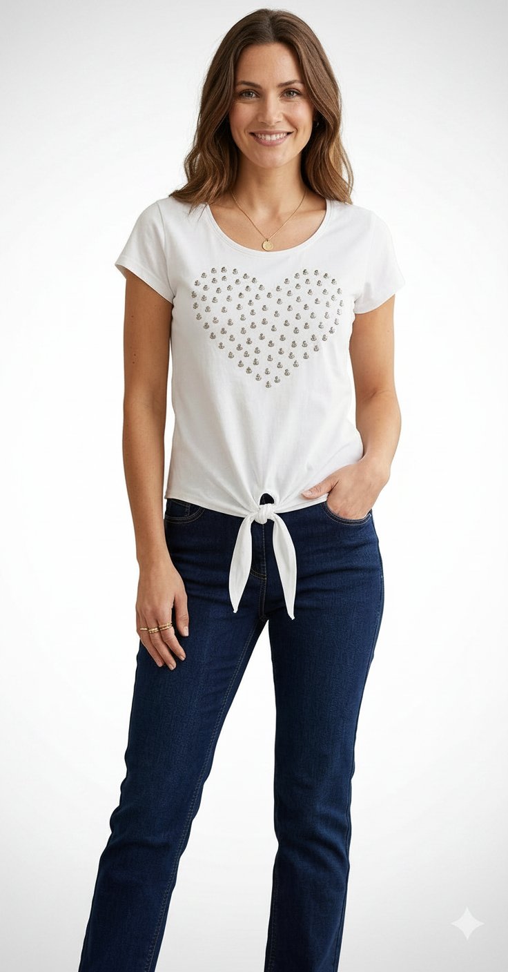 Pull blanc avec motif canard 