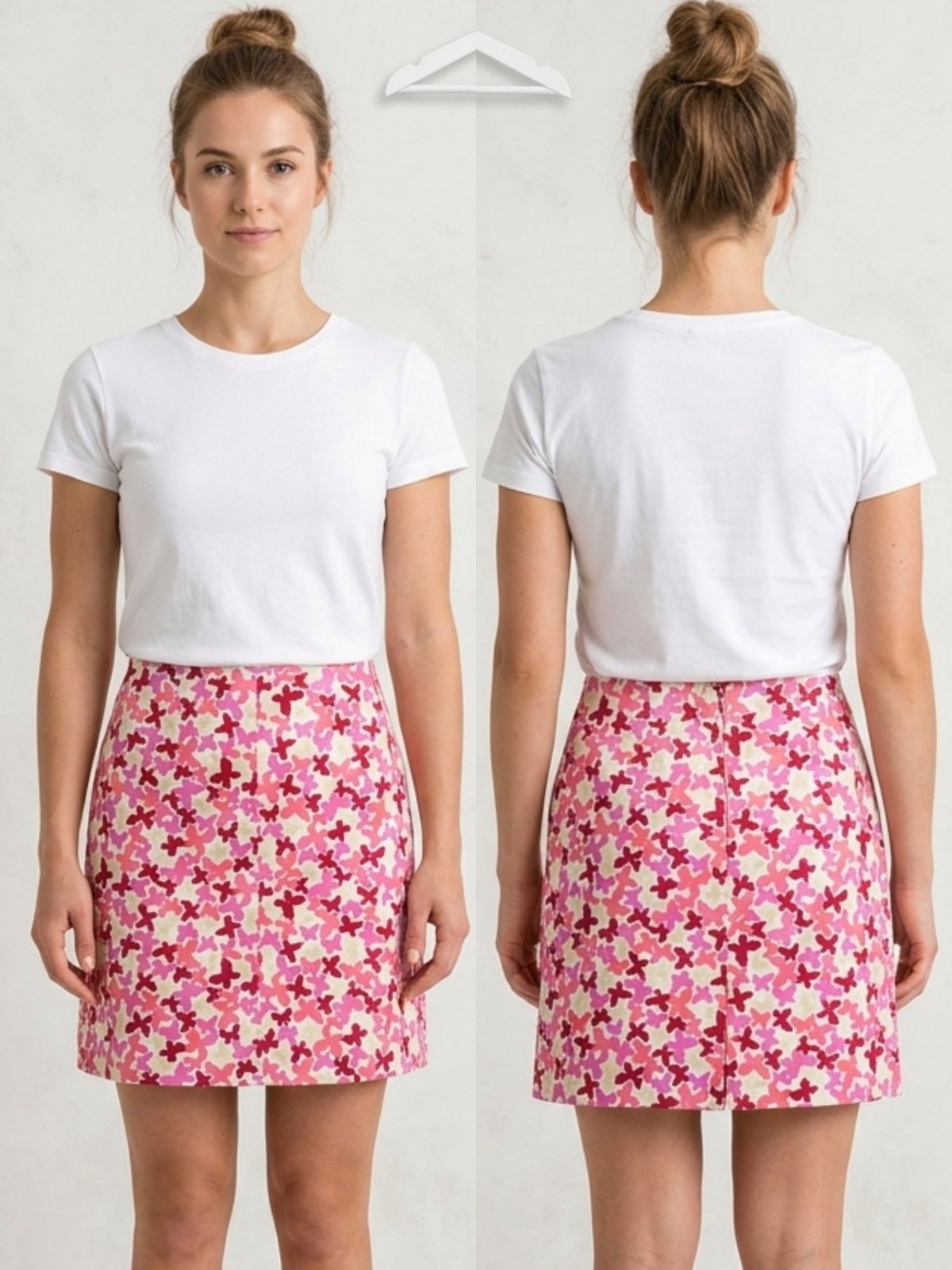 Jupe avec motif papillon multicolore 