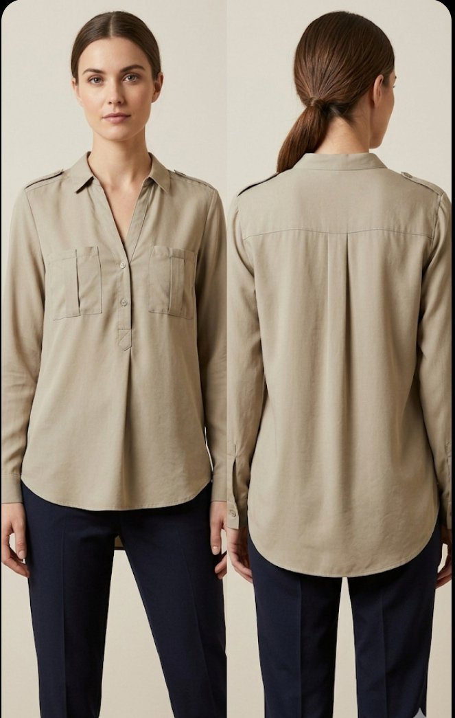 Chemise grège avec longuette au manches 
