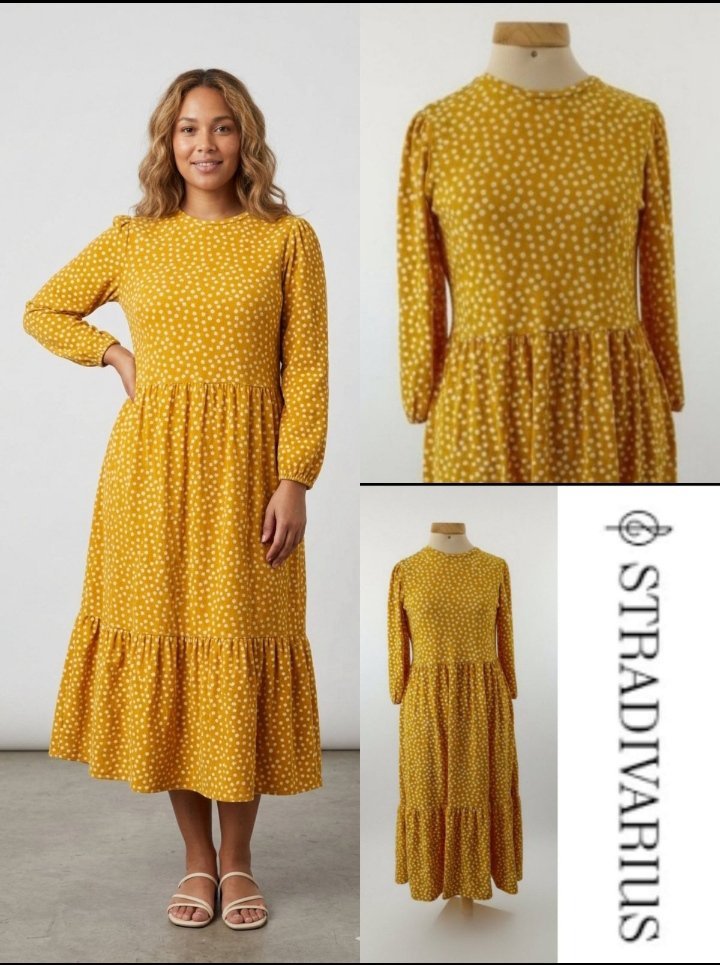 Robe longue jaune mautarde stradivarius