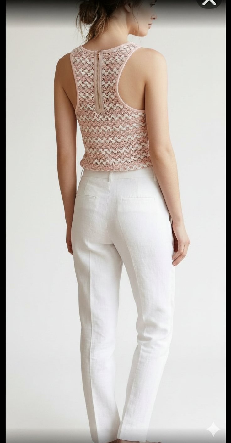 T-shirt rose poudré et blanc 