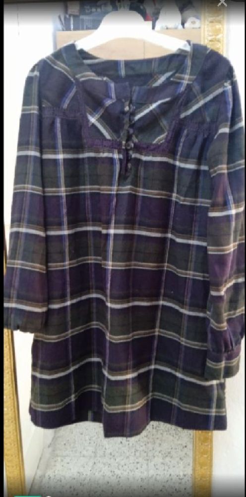 Robe ou chemise longue écossais 