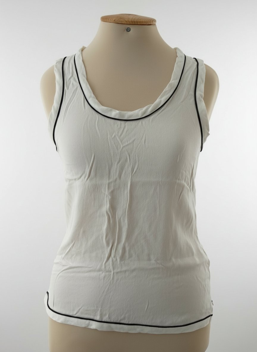 Pull blanc sans manche
