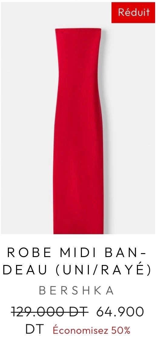 Robe midi rouge vif