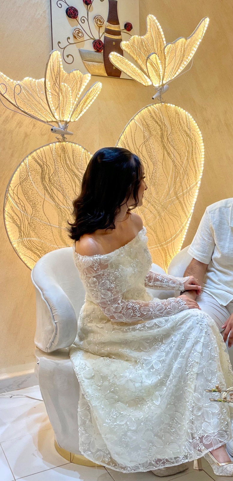 Robe de fiançailles blanc cassé